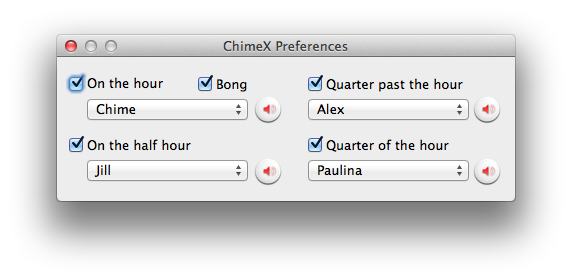 Chime X Preferences Window
